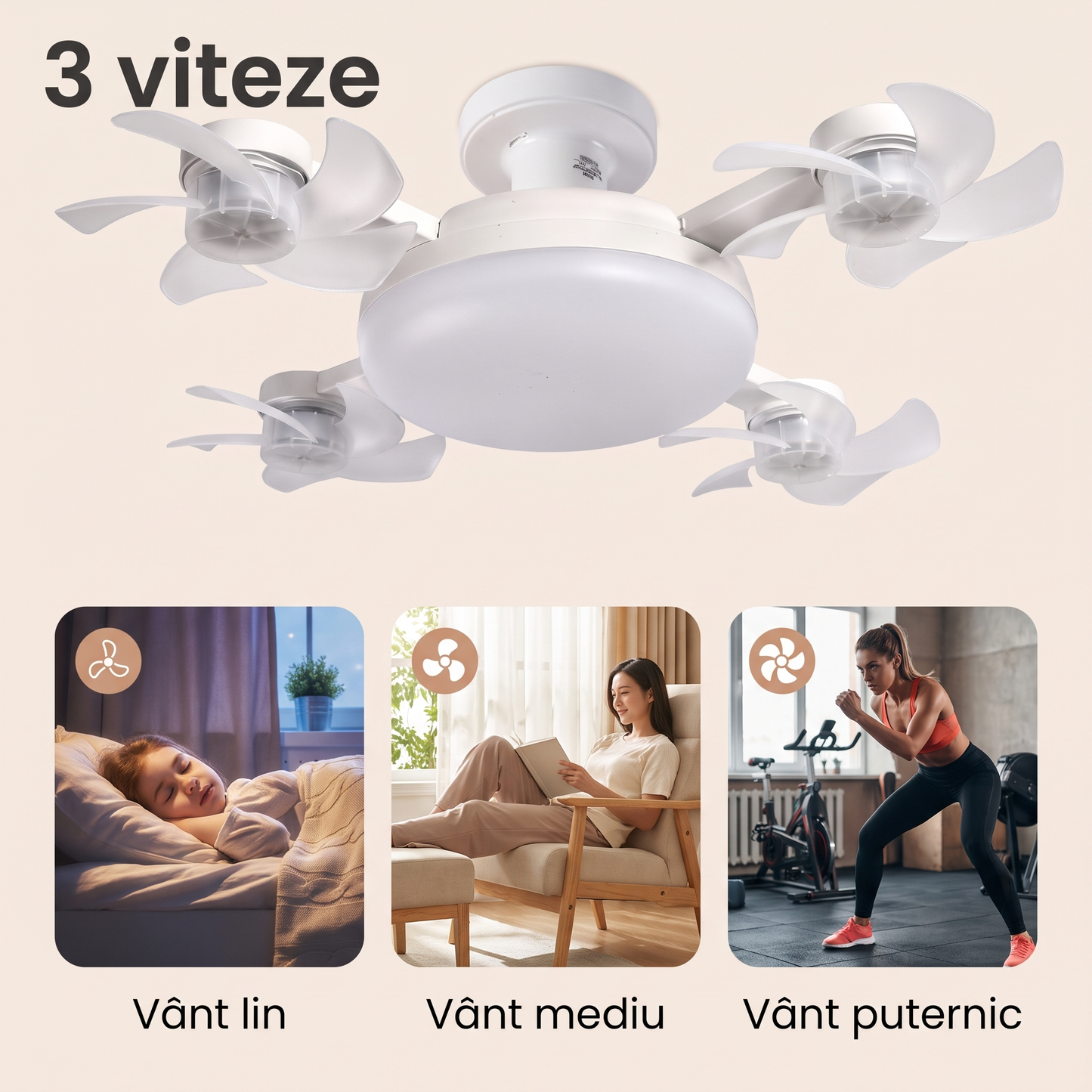 3 viteze de ventilație