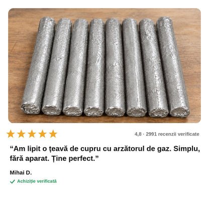 avis — Set 10 bare de sudură la temperatură joasă – sudezi aluminiu, cupru și oțel fără aparat de sudură