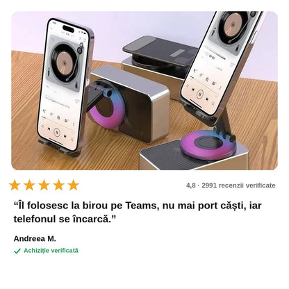 avis — VoxStand™ – Suport telefon rotativ cu boxă Bluetooth și baterie 5000 mAh