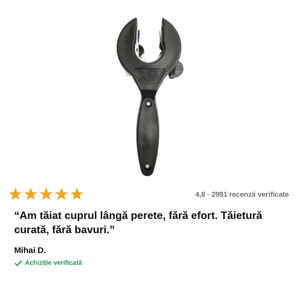 avis — Cutter de țevi cu clichet – tăiere rapidă dintr-o singură mână