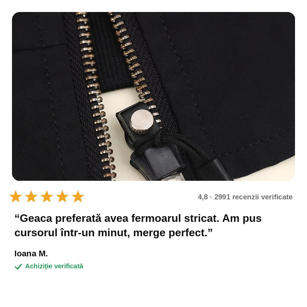 avis — Kit reparație fermoar – 6 cursoare în 3 mărimi, fără cusut