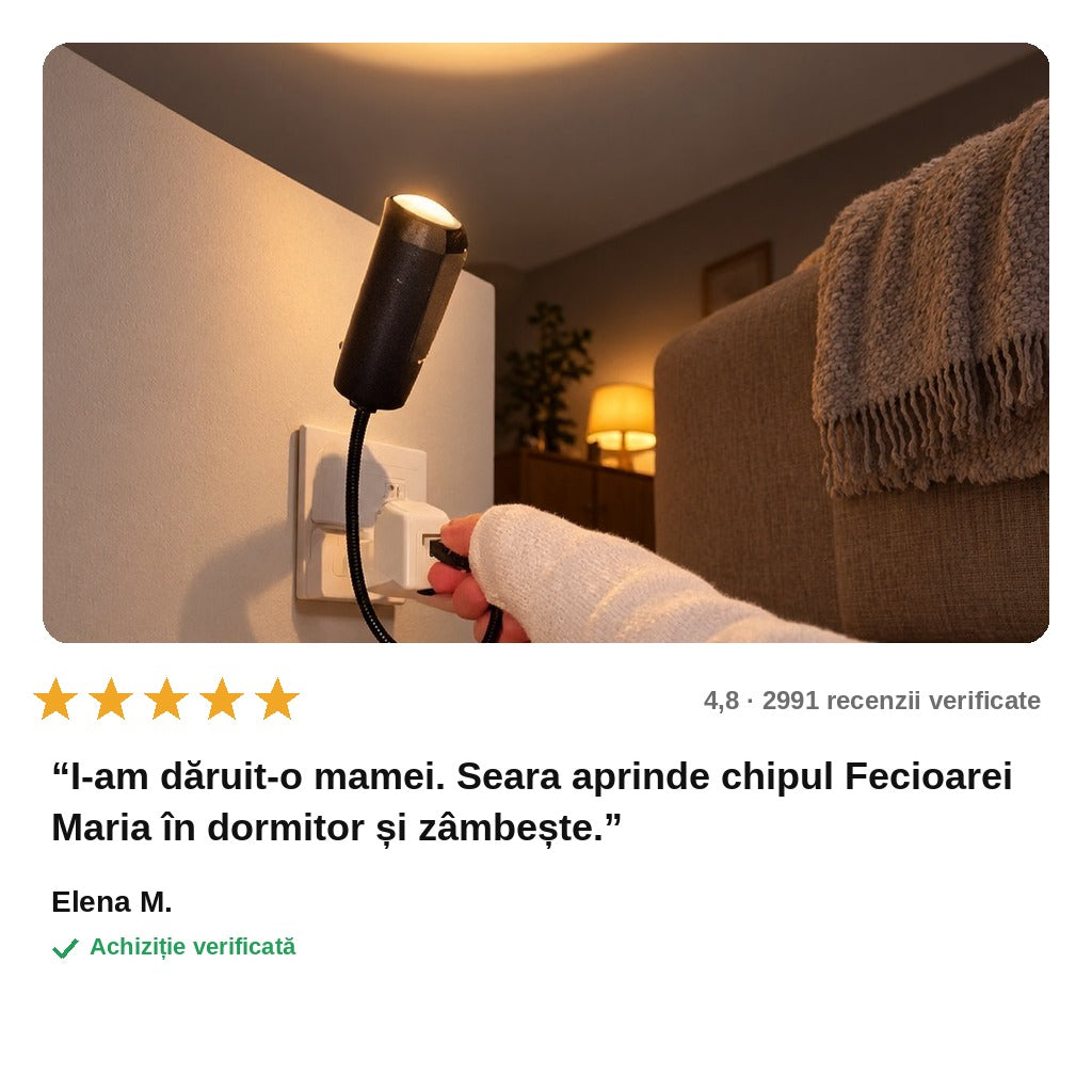 avis — Proiector de Lumină Sfântă – Iisus sau Fecioara Maria, 6 Imagini Interschimbabile