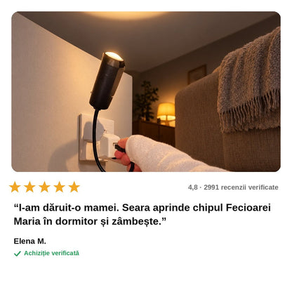 avis — Proiector de Lumină Sfântă – Iisus sau Fecioara Maria, 6 Imagini Interschimbabile