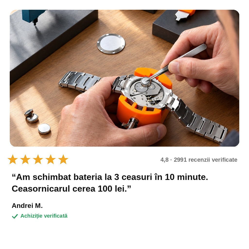 avis — Kit Reparație Ceasuri – Schimbi singur bateria și brățara, acasă