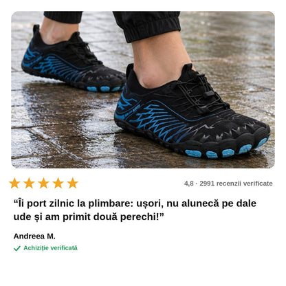 avis — Pantofi barefoot antiderapanți — vârf lat, talpă subțire și flexibilă