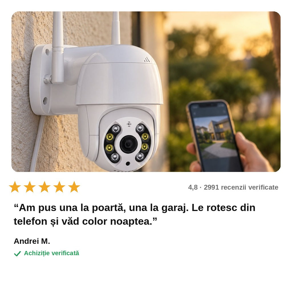 avis — Set 2 camere de supraveghere Wi-Fi exterior, rotative