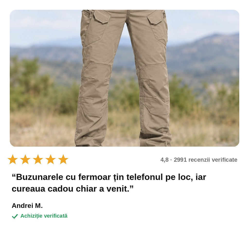 avis — Pantaloni cargo bărbați cu buzunare cu fermoar