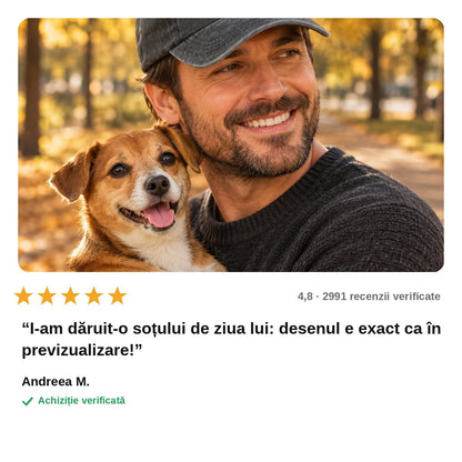 avis — Șapcă personalizată pentru tați de căței — desenul lui, numele lui și cățeii lui