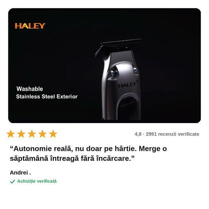 avis — Aparat de Tuns Păr și Barbă Profesional PowerTrim™ – Fără Fir, 120 Min Autonomie