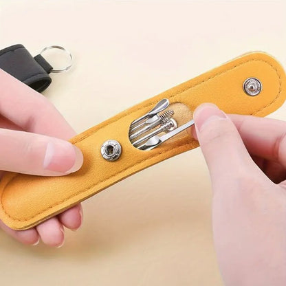 packshot — Set curățare urechi din inox – 6 instrumente, cu etui