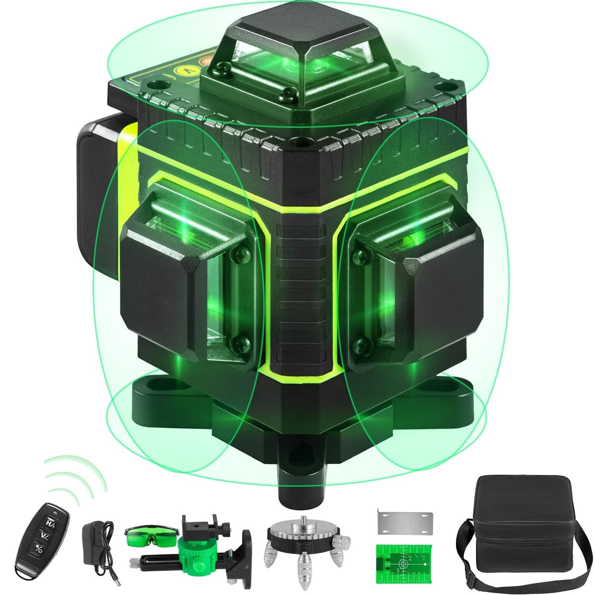 Nivelă laser 4D autonivelantă, 16 linii verzi