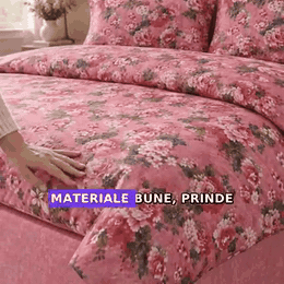 gif — Lenjerie de pat din finet, set 4 piese, cu cearșaf cu elastic 200x230 cm