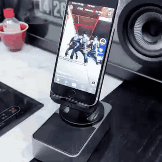 gif — VoxStand™ – Suport telefon rotativ cu boxă Bluetooth și baterie 5000 mAh