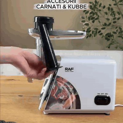 gif — Mașină de tocat carne electrică cu funcție Reverse – site inox 3, 5 și 8 mm, duze pentru cârnați și chiftele