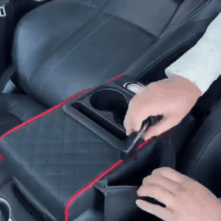 gif — Consolia™ – Cotieră Auto Matelasată cu 2 Suporturi de Pahare și Buzunare de Depozitare