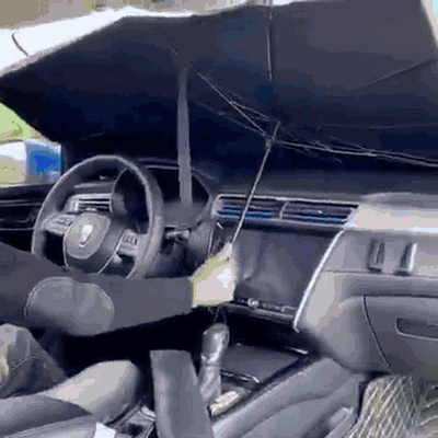 gif — Parasolar umbrelă pentru parbriz – pliabil, cu husă compactă