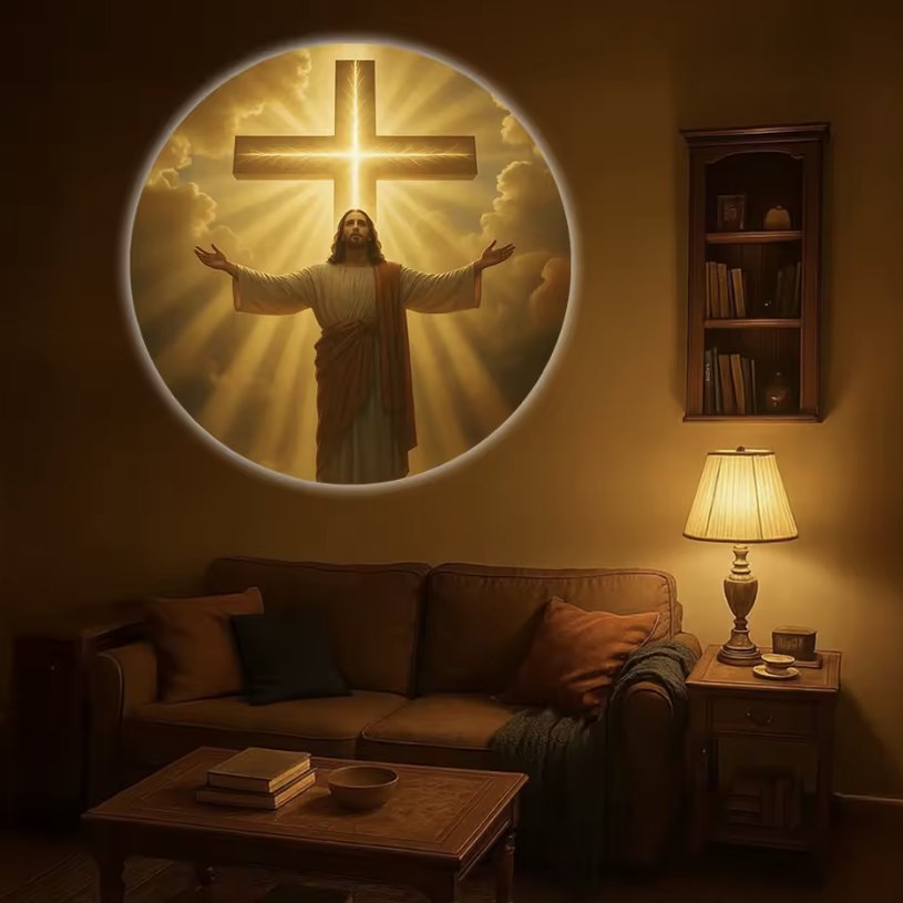 couleur Iisus — Proiector de Lumină Sfântă – Iisus sau Fecioara Maria, 6 Imagini Interschimbabile
