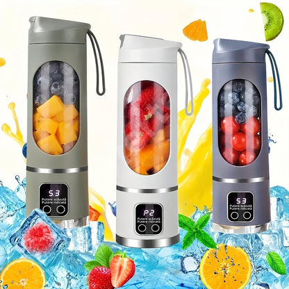 packshot — Blender Portabil USB 450 ml – 12 Lame Inox, 3 Viteze, Afișaj Digital