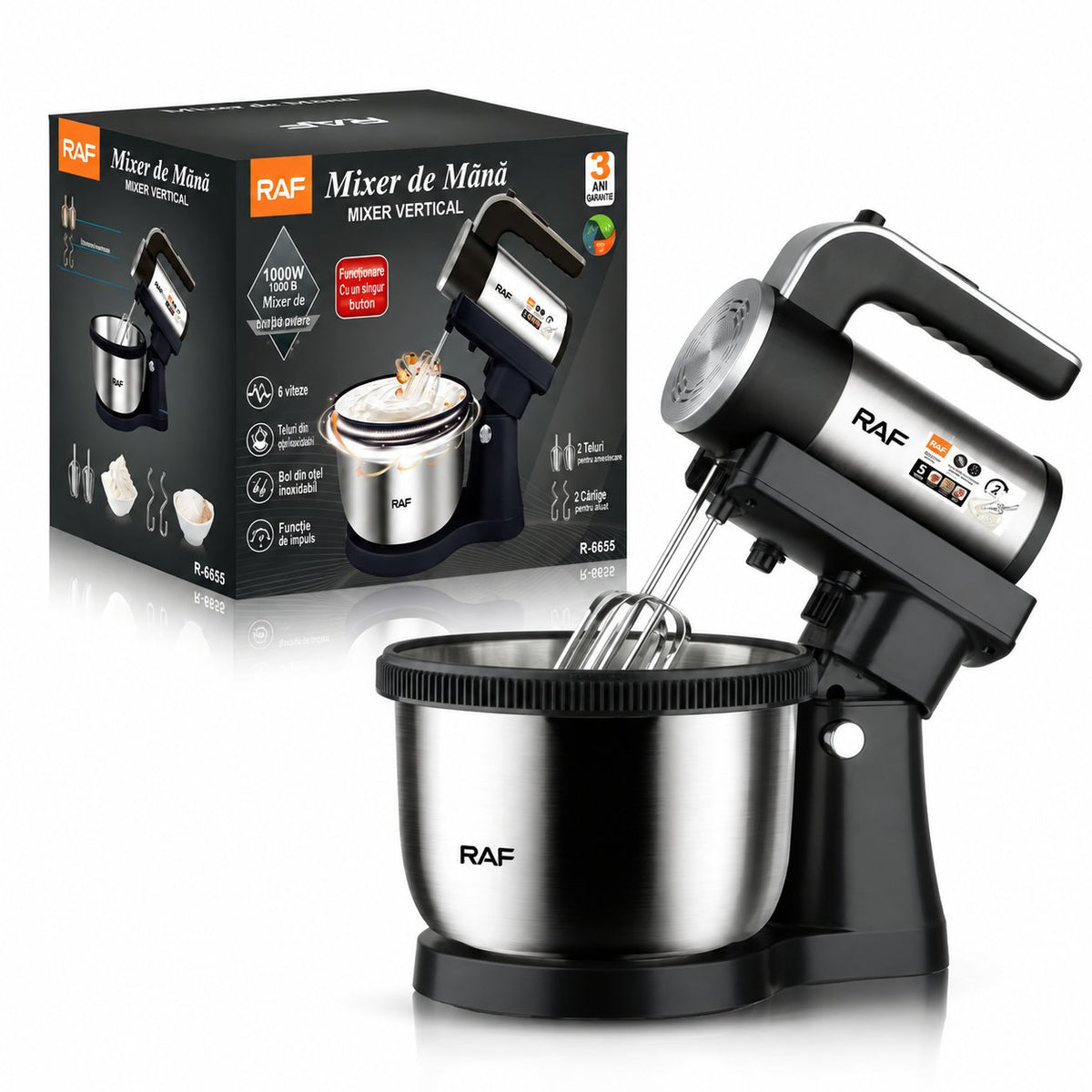 situation — MixRotativ™ – Mixer 2 în 1 cu Bol din Inox Rotativ, 5 Viteze + Turbo