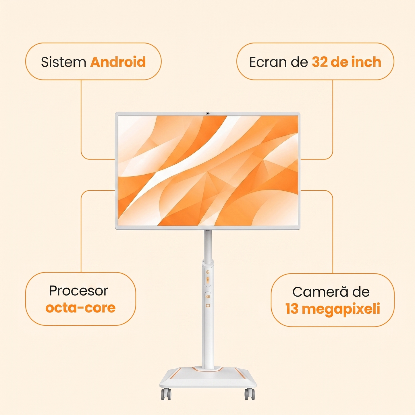 Android, 32 inch, octa-core, cameră 13 MP