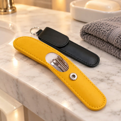 situation — Set curățare urechi din inox – 6 instrumente, cu etui