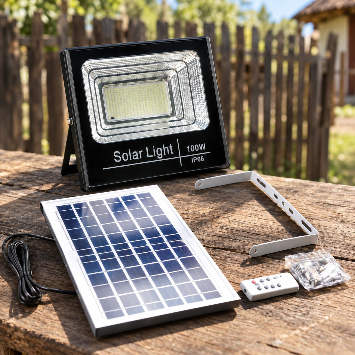 situation — Proiector Solar LED cu Panou Separat – Se Aprinde Singur la Căderea Serii