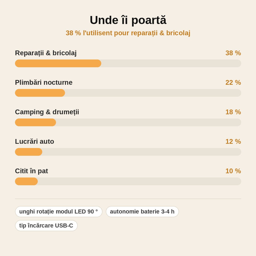 stats — Ochelari cu Lumină LED LumiVue™ – Mâinile Libere, Vizibilitate Totală